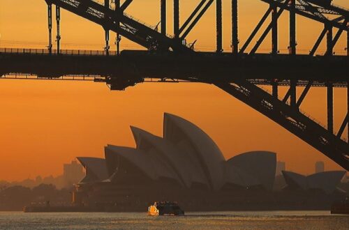Sydney Opera House in bushfire haze